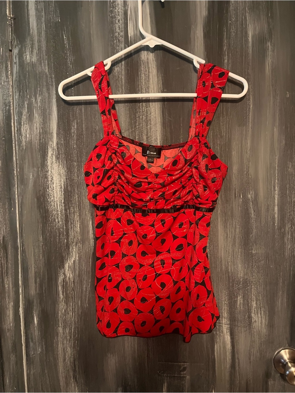 Bwear Red Floral Ruched Camisole